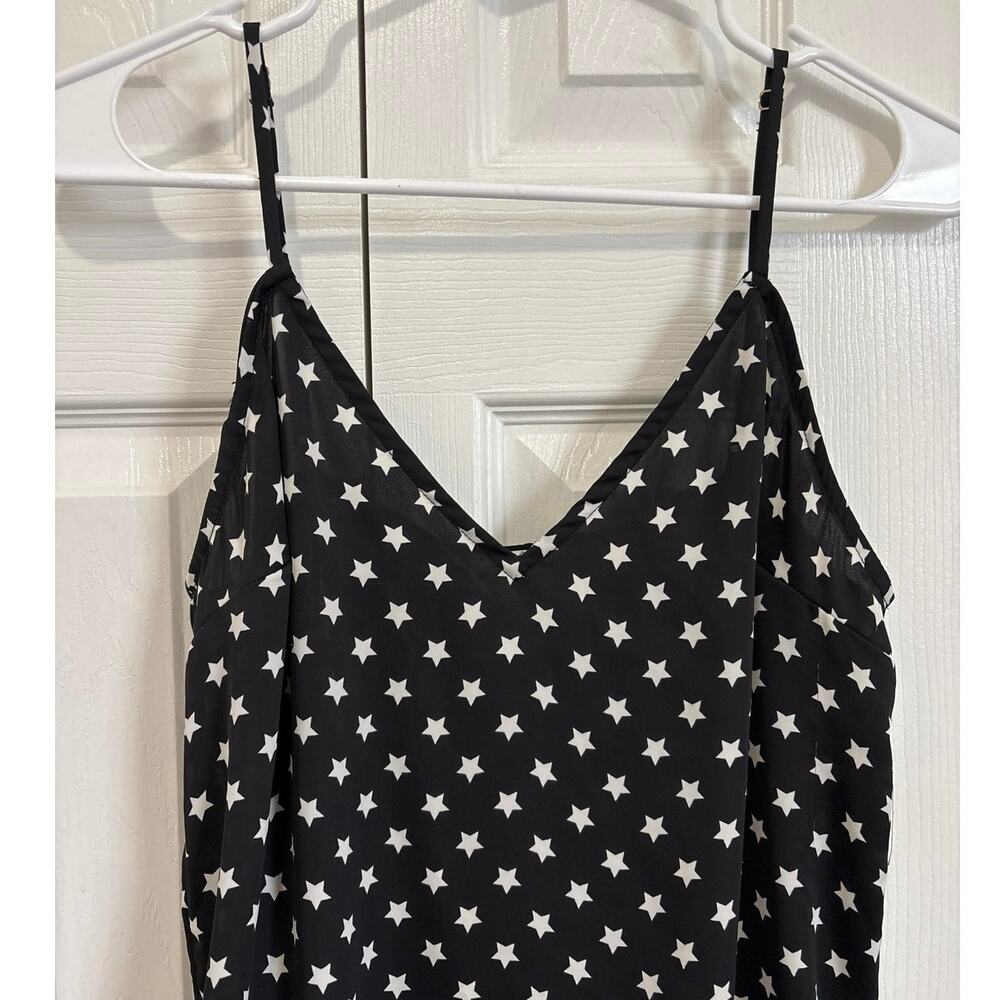 L’Academie Black and White Star Print Spaghetti Strap Cami Tank Revolve Size S - Picture 4 of 10
